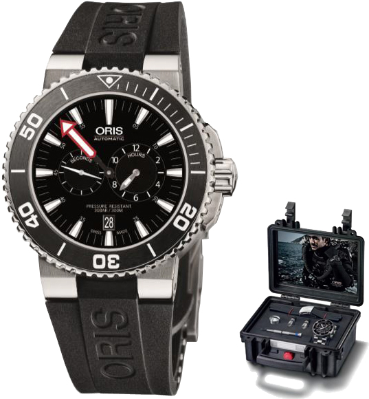Oris Diving Watches Mens Black Self winding Automatic 74976774154RS-MB Watch