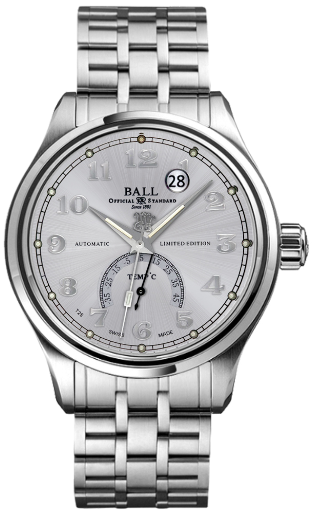Ball Trainmaster Celsius Watches Mens Silver Self winding Automatic NT1050D-SJ-SLC Watch