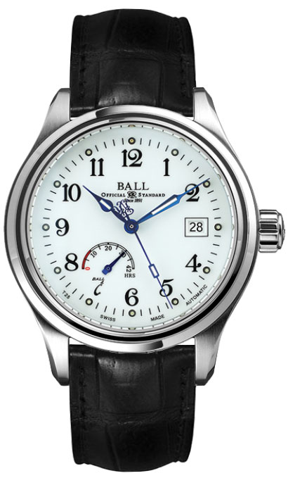Ball Trainmaster Power Reserve Watches Mens Enamel White Self winding Automatic NM1056D-L1J-WH Watch