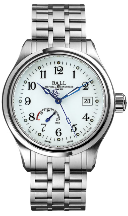 Ball Trainmaster Power Reserve Watches Mens Enamel White Self winding Automatic NM1056D-S1J-WH Watch
