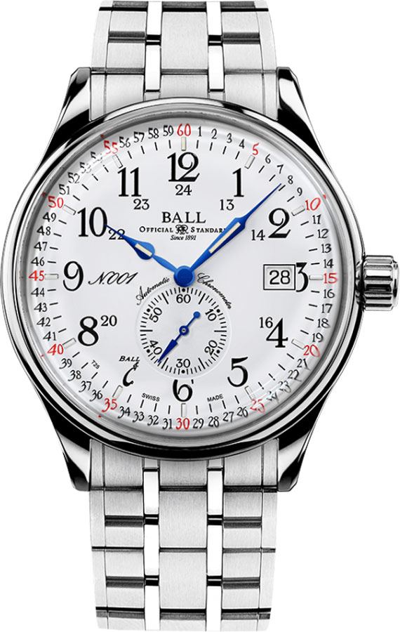 Ball Trainmaster Watches Mens White Enamel Self winding Automatic NM3888D-S3CJ-WH Watch