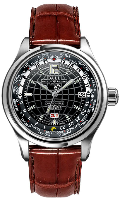 Ball Trainmaster Worldtime GM1020D-L1CAJ-BK Watches Mens Black Self winding Automatic Chronometer GM1020D-L1CAJ-BK Watch