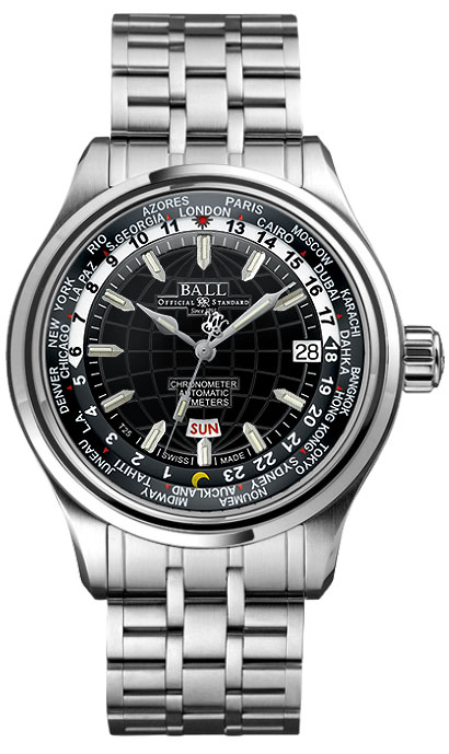 Ball Trainmaster Worldtime Watches Mens Black Self winding Automatic GM1020D-S1CAJ-BK Watch
