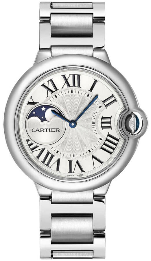 Cartier Ballon Bleu Watches Ladies Silver Guilloche Self winding Automatic WSBB0050 Watch