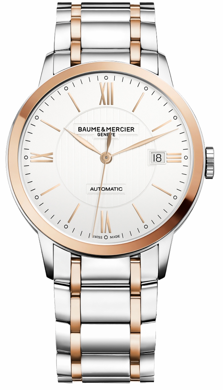 Baume & Mercier Classima Executives Watches Mens Opaline Guilloche Silver Self-winding Automatic MOA10217 Watch