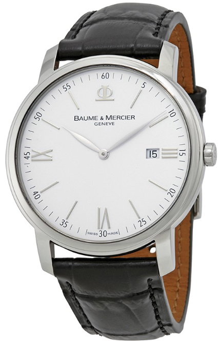 Baume & Mercier Classima Executives Watches Mens White Battery Operated Quartz MOA10379 Watch