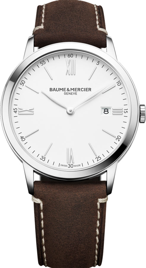 Baume & Mercier Classima Executives Watches Mens White Battery Operated Quartz MOA10389 Watch