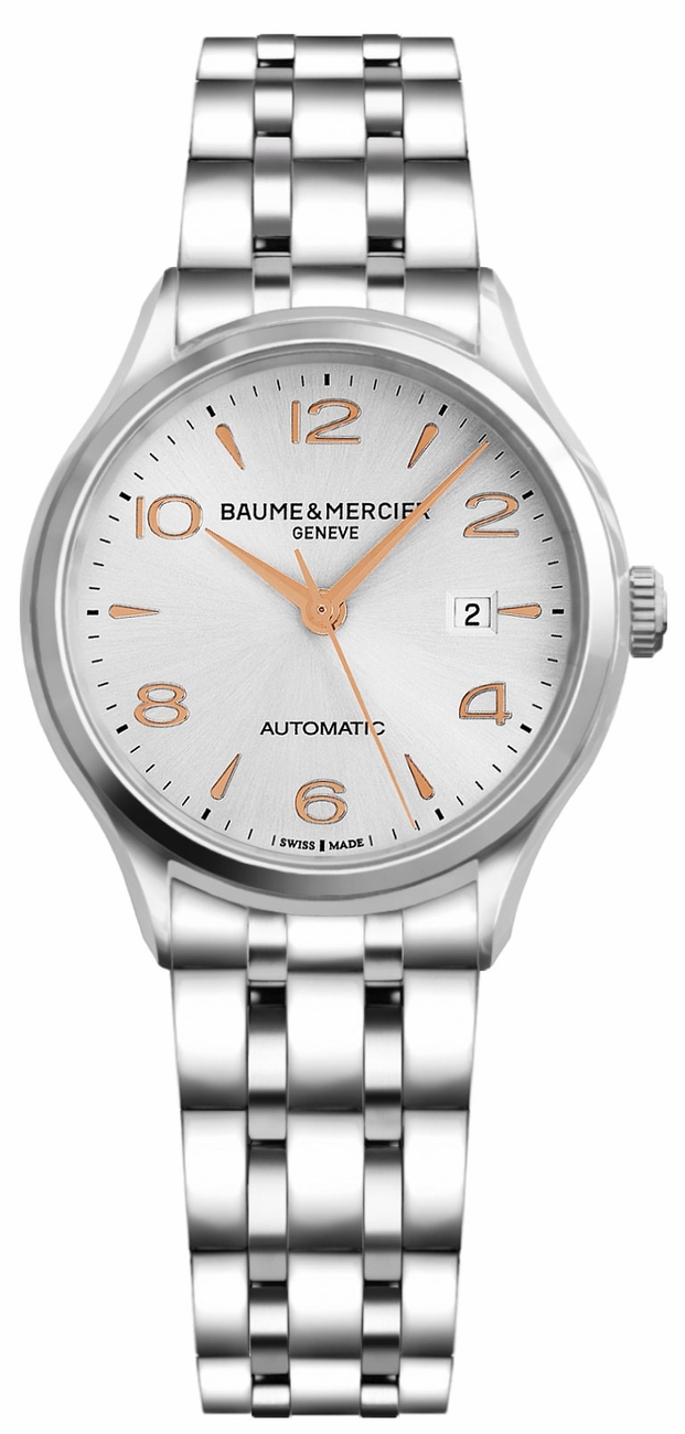 Baume & Mercier Clifton Watches Ladies Silver Self-winding Automatic MOA10150 Watch