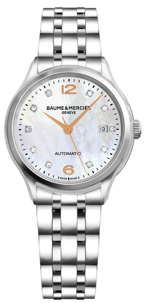 Baume & Mercier Clifton Watches Ladies Pearl White Self-winding Automatic MOA10151 Watch