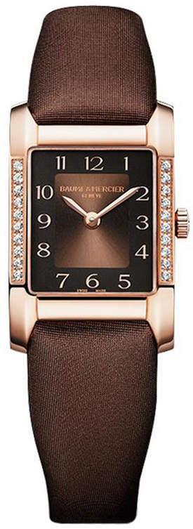 Baume & Mercier Hampton Rectangular Watches Ladies Brown Battery Operated Quartz MOA10093 Watch