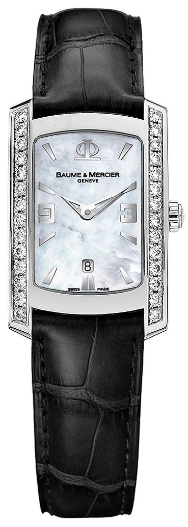 Baume & Mercier Hampton Milleis Watches Ladies Pearl White Battery Operated Quartz MOA8683-BLKCD Watch