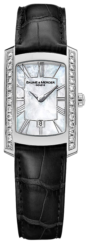 Baume & Mercier Hampton Milleis Watches Ladies Pearl White Battery Operated Quartz MOA8745-BLKCD Watch
