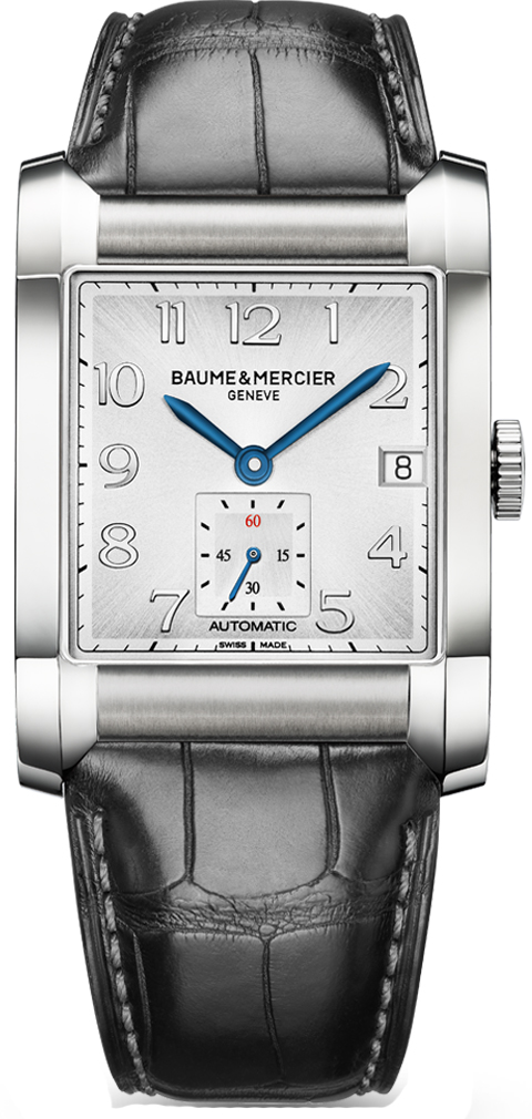Baume & Mercier Hampton Rectangular Watches Mens Silver Self-winding Automatic MOA10026 Watch