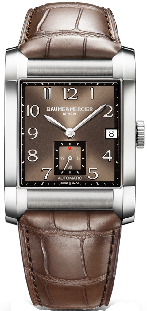 Baume & Mercier Hampton Rectangular Watches Mens Brown Self-winding Automatic MOA10028 Watch