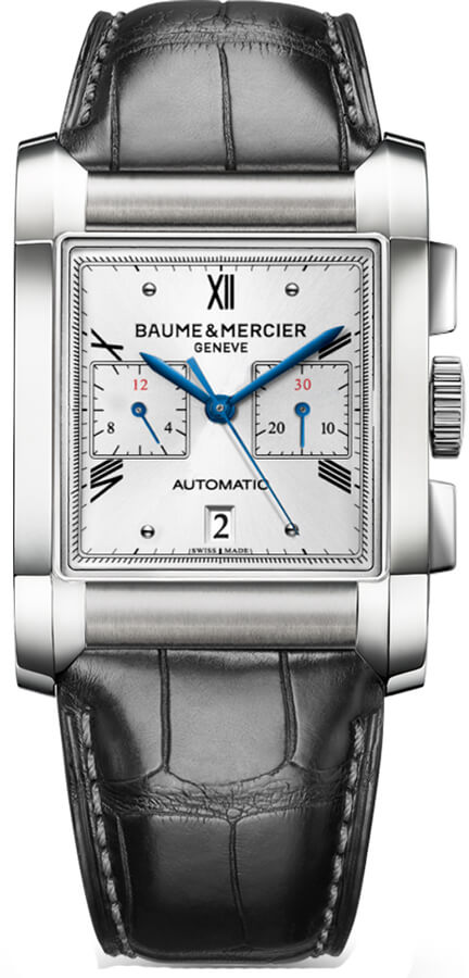 Baume & Mercier Hampton Rectangular Watches Mens Silver Self-winding Automatic MOA10032 Watch