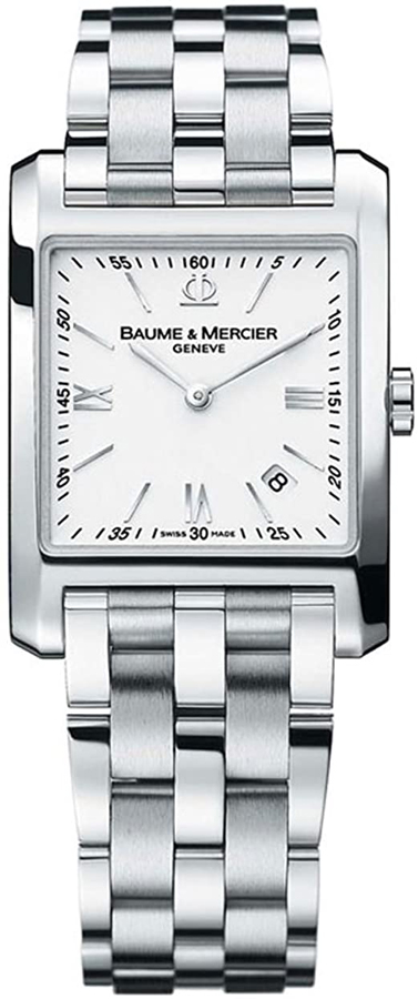 Baume & Mercier Hampton Square Watches Mens White Battery Operated Quartz MOA8676 Watch