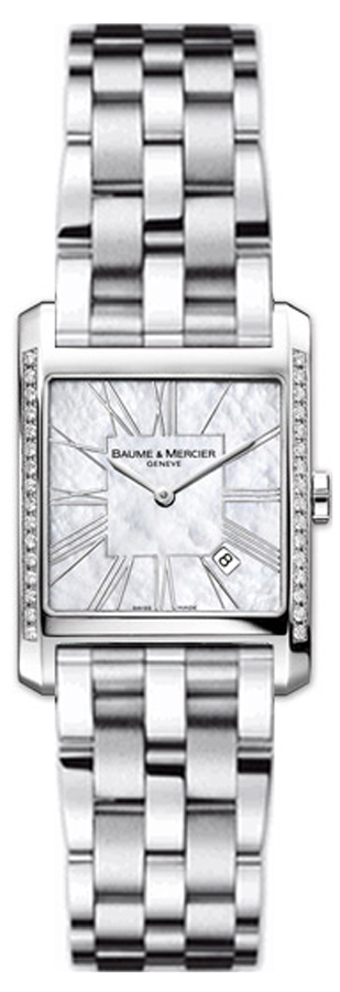 Baume & Mercier Hampton Square Watches Ladies Mother of Pearl White Battery Operated Quartz MOA8743-SS Watch