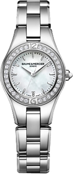 Baume & Mercier Linea Watches Ladies Pearl White Battery Operated Quartz MOA10013 Watch