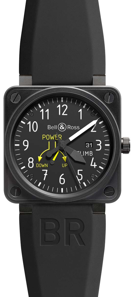 Bell Ross Aviation Instruments Watches Black BR-01-97-CLIMB Watch