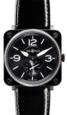 Bell Ross Aviation Instruments Watches  Black  BR-S-BLACK-CERAMIC-DIAMONDS-LS Watch