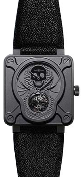 Bell Ross Aviation Instruments Watches Mens Black  BR-01-TOURBILLON-AIRBORNE Watch