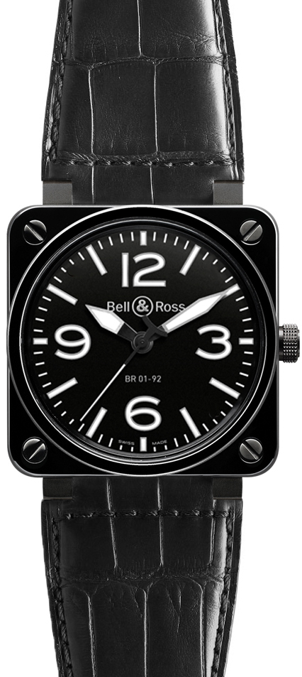 Bell Ross Aviation Instruments Watches  Black  BR-01-92-CERAMIC-C Watch