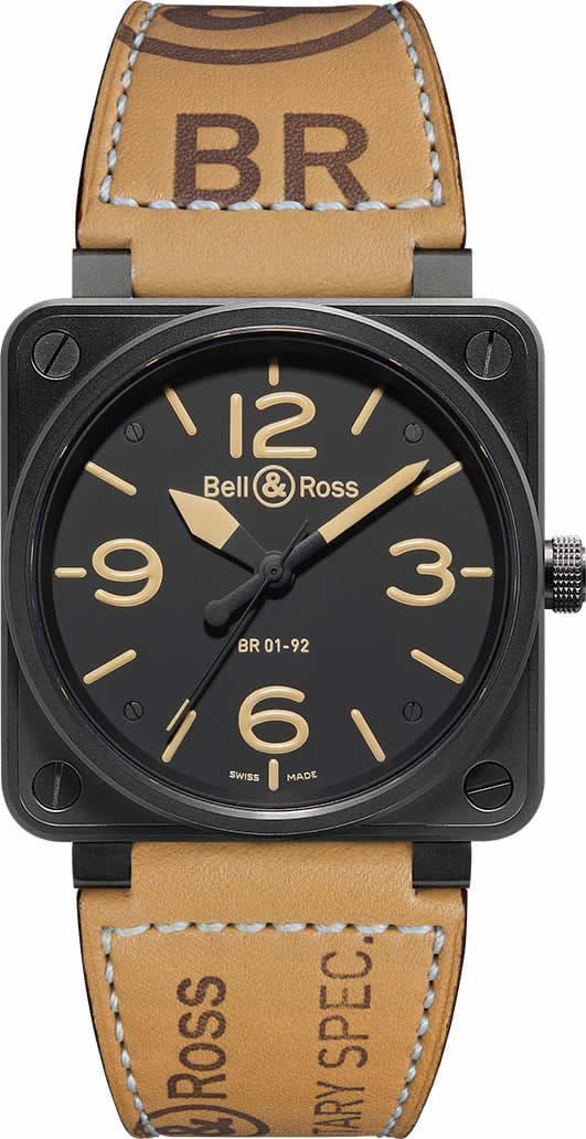 Bell Ross Aviation Instruments Watches  Black Self winding Automatic BR-01-92-HERITAGE Watch