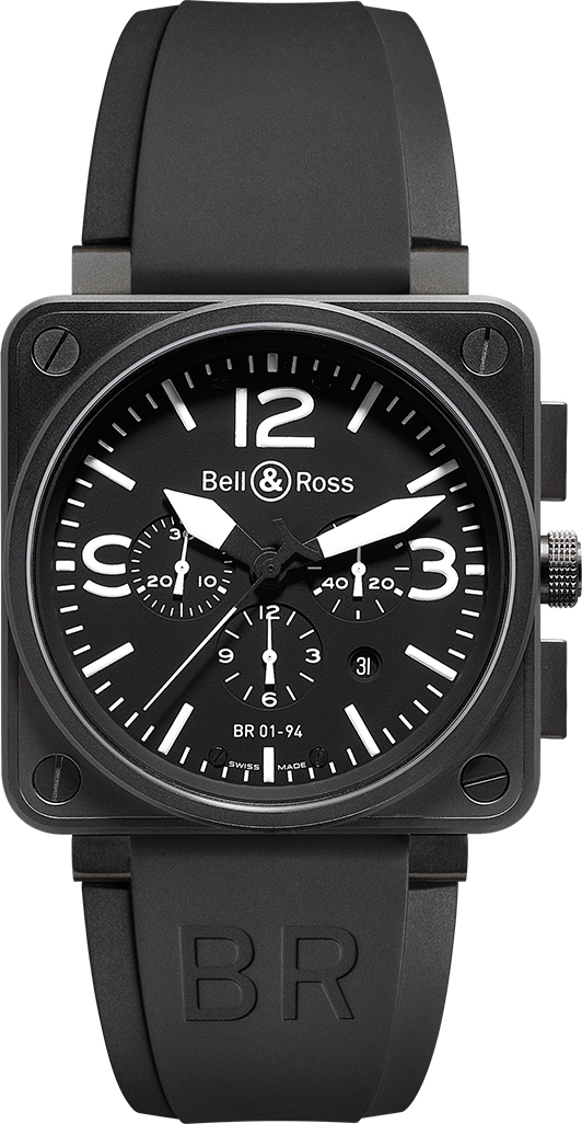 Bell Ross Aviation Instruments Watches  Black Self winding Automatic BR-01-94-CARBON Watch