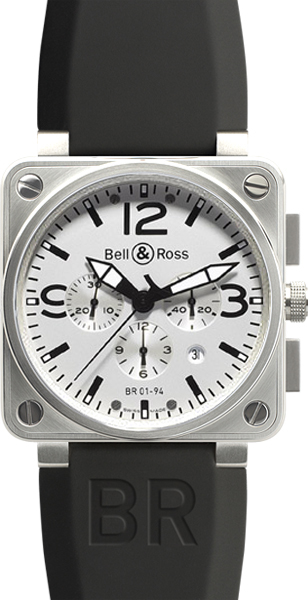 Bell Ross Aviation Instruments Watches White BR-01-94-WHITE-STEEL-RS Watch