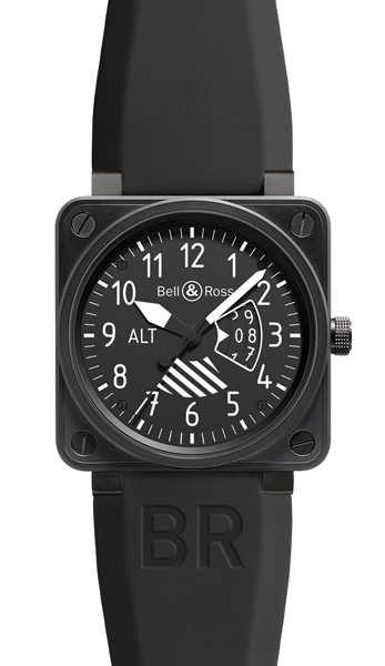Bell Ross Aviation Instruments Watches Mens Black BR-01-ALTIMETER Watch