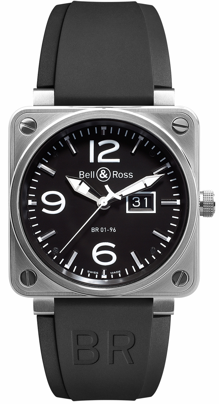 Bell Ross Aviation Instruments Watches  Black Self winding Automatic BR-01-96-GRANDE-DATE Watch