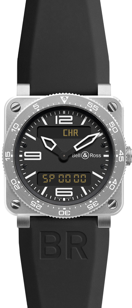 Bell Ross Aviation Instruments Watches  Black  BR-03-TYPE-AVIATION-STEEL Watch