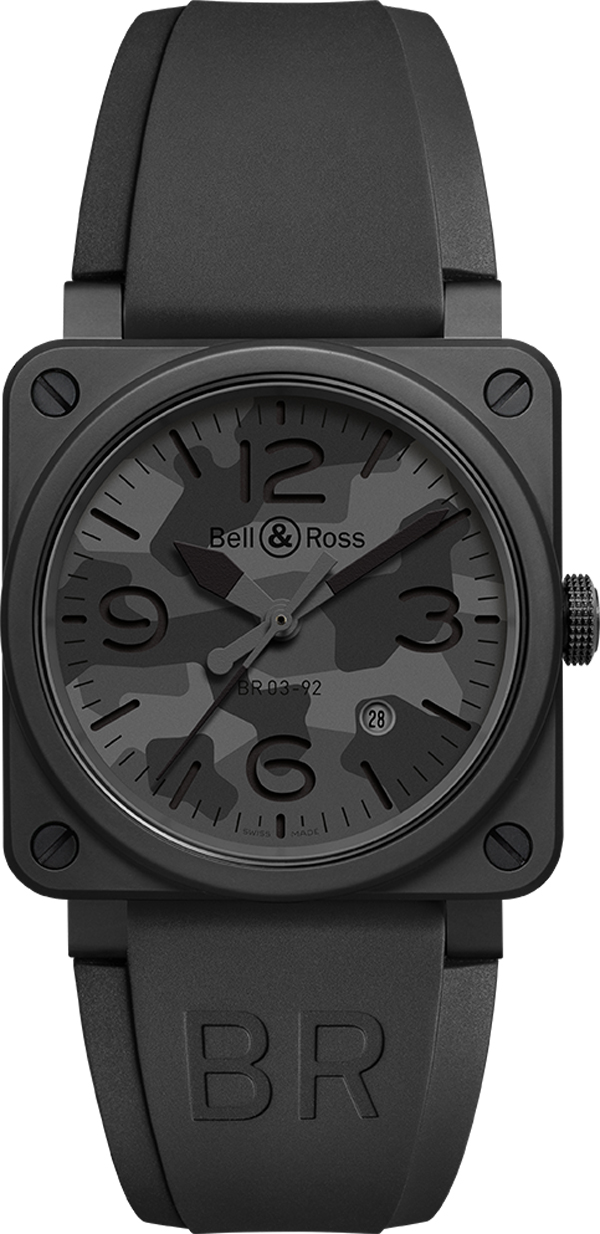 Bell Ross Aviation Instruments Watches  Camouflage Black & Grey Self winding Automatic BR-03-92-BLACK-CAMO Watch