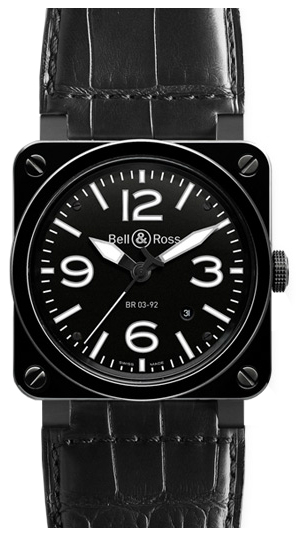 Bell Ross Aviation Instruments Watches Mens Black Self winding Automatic BR-03-92-CERAMIC Watch