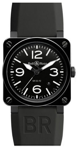 Bell Ross Aviation Instruments Watches Mens Black Self winding Automatic BR-03-92-CERAMIC-RS Watch