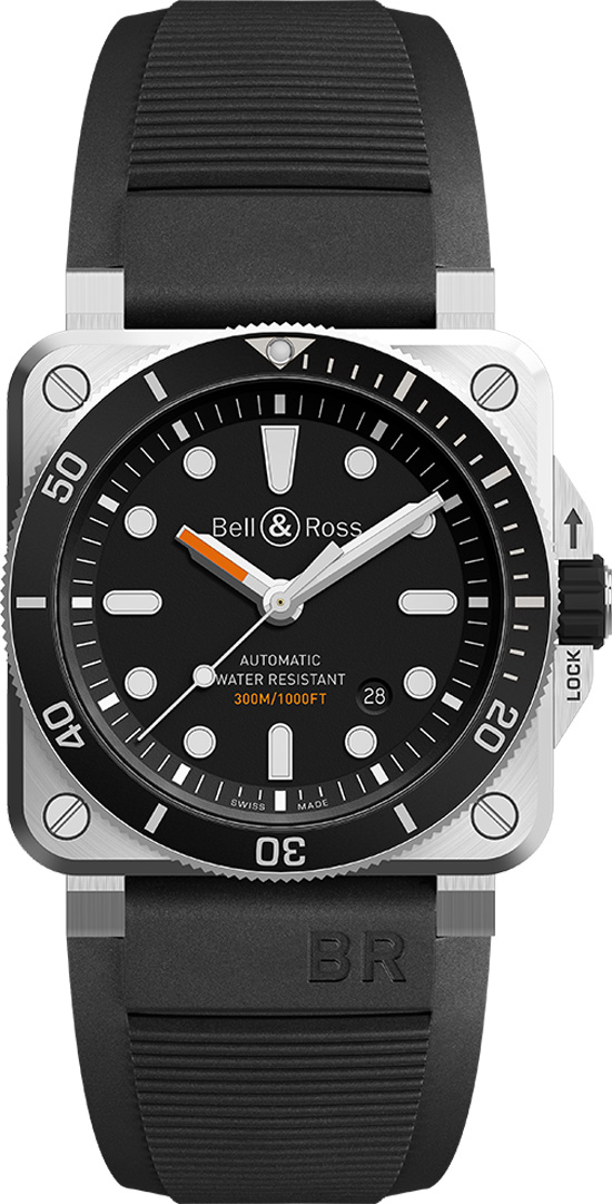 Bell Ross Aviation Instruments Watches Mens Black Self winding Automatic BR-03-92-DIVER Watch