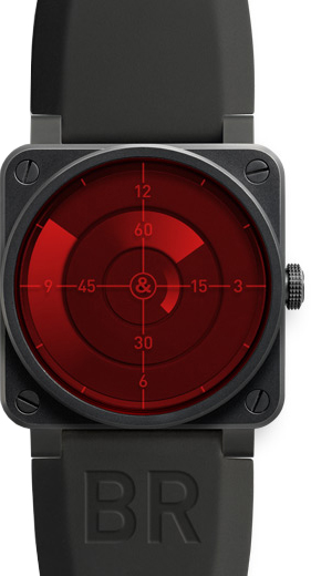 Bell Ross Aviation Instruments Watches Mens Red Self winding Automatic BR-03-RED-RADAR Watch