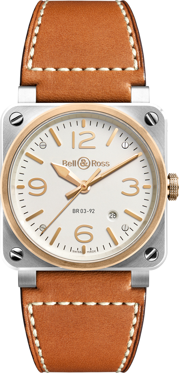 Bell Ross Aviation Instruments Watches Mens White Self winding Automatic BR-03-92-BI-COLOR Watch