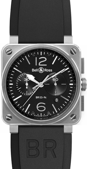 Bell Ross Aviation Instruments Watches  Black  BR-03-94-STEEL Watch
