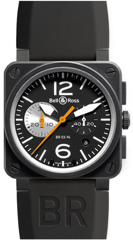 Bell Ross Aviation Instruments Watches  Black Self winding Automatic BR-03-94-BLACK-WHITE Watch