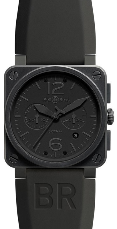 Bell Ross Aviation Instruments Watches Mens Black BR-03-94-PHANTOM Watch