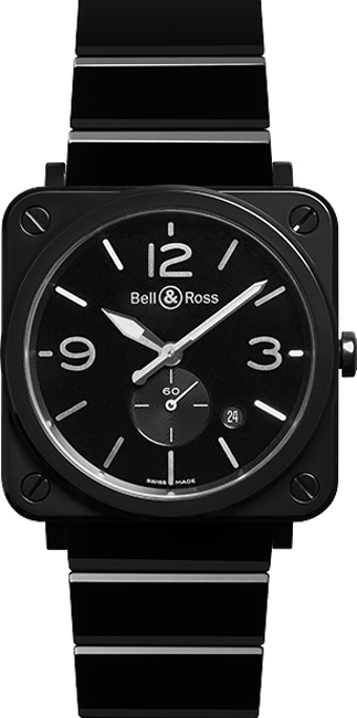 Bell Ross Aviation Instruments Watches Mens Black BR-S-BLACK-CERAMIC-BRACELET Watch