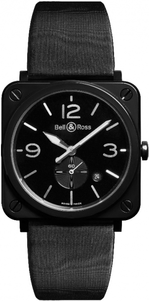 Bell Ross Aviation Instruments Watches Mens Black Battery Operated Quartz BR-S-BLACK-CERAMIC-SATIN Watch