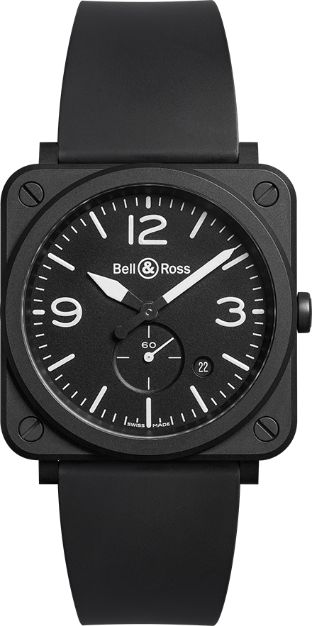 Bell Ross Aviation Instruments Watches Mens Black Dial Battery Operated Quartz BR-S-BLACK-MATTE-CERAMIC Watch