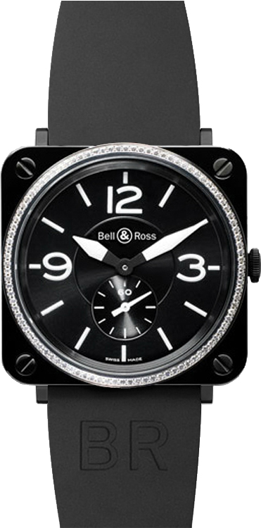 Bell Ross Aviation Instruments Watches Black BR-S-BLACK-CERAMIC-DIAMONDS Watch