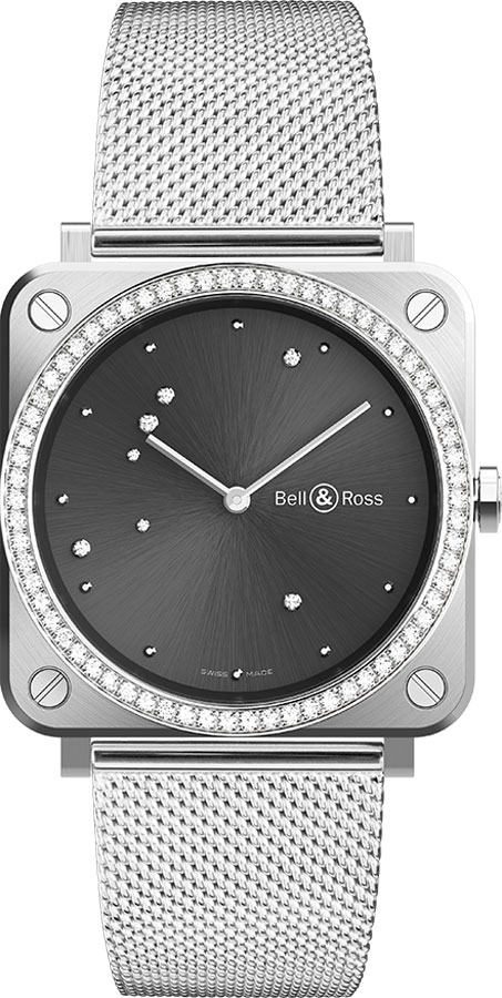 Bell Ross Aviation Instruments Watches  Grey Battery Operated Quartz BR-S-GREY-DIAMOND-EAGLE-DIAMONDS Watch