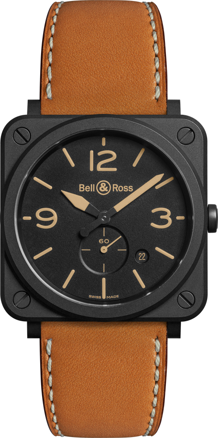 Bell Ross Aviation Instruments Watches Mens Black Battery Operated Quartz BR-S-HERITAGE Watch