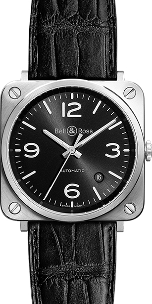 Bell Ross Aviation Instruments Watches Mens  Self winding Automatic BR-S-OFFICER-BLACK Watch