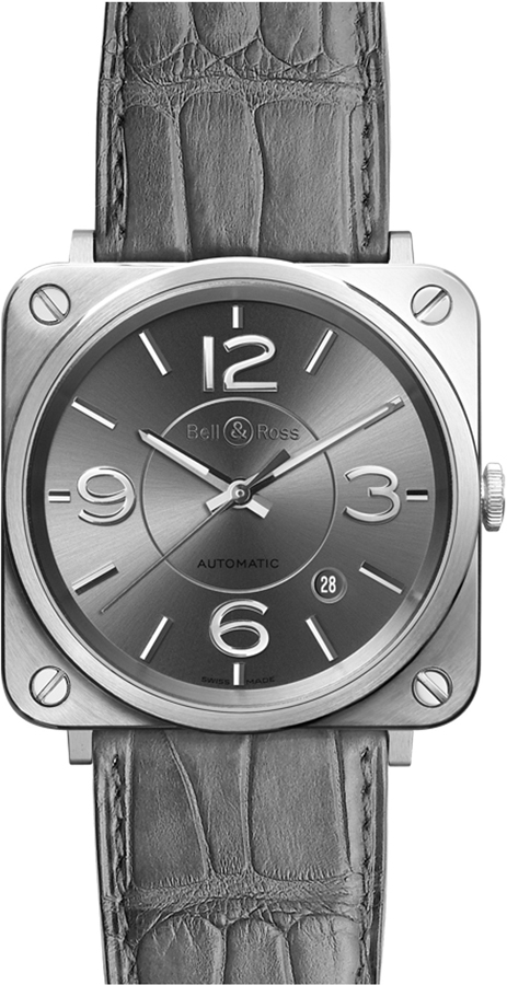 Bell Ross Aviation Instruments Watches  Grey  BR-S-OFFICER-RUTHENIUM Watch