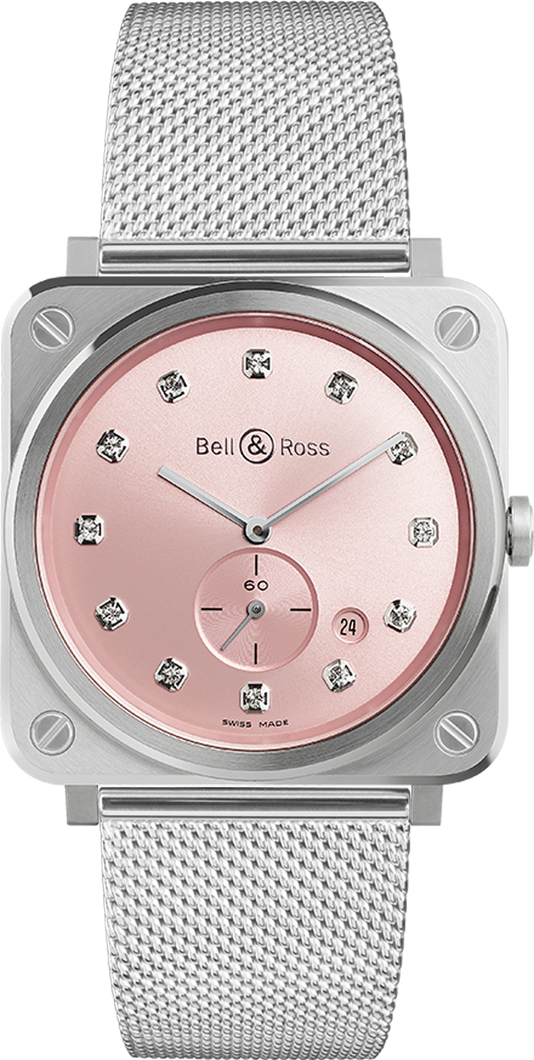 Bell Ross Aviation Instruments Watches  Sunray Pink Battery Operated Quartz BR-S-NOVAROSA-DIAMONDS Watch
